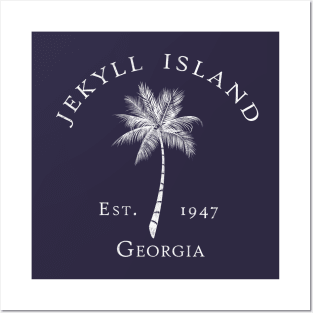 Jekyll Island Georgia Vintage Palm Old Style Posters and Art